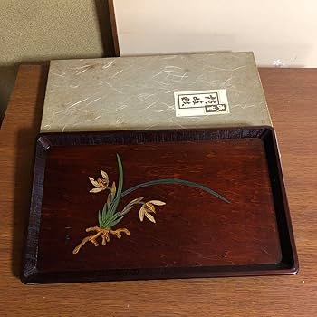 木製手描き和風　お盆 お客様おもてなし 讃岐彫 木製手描き和風 お盆 お客様おもてなし 讃岐彫